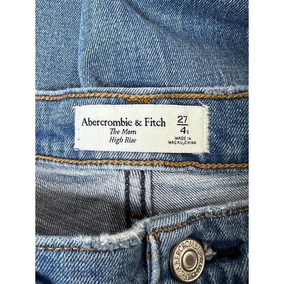 Abercrombie & Fitch the Mom High-rise cropped jeans waist 27” size 4S light wash - Picture 8 of 9